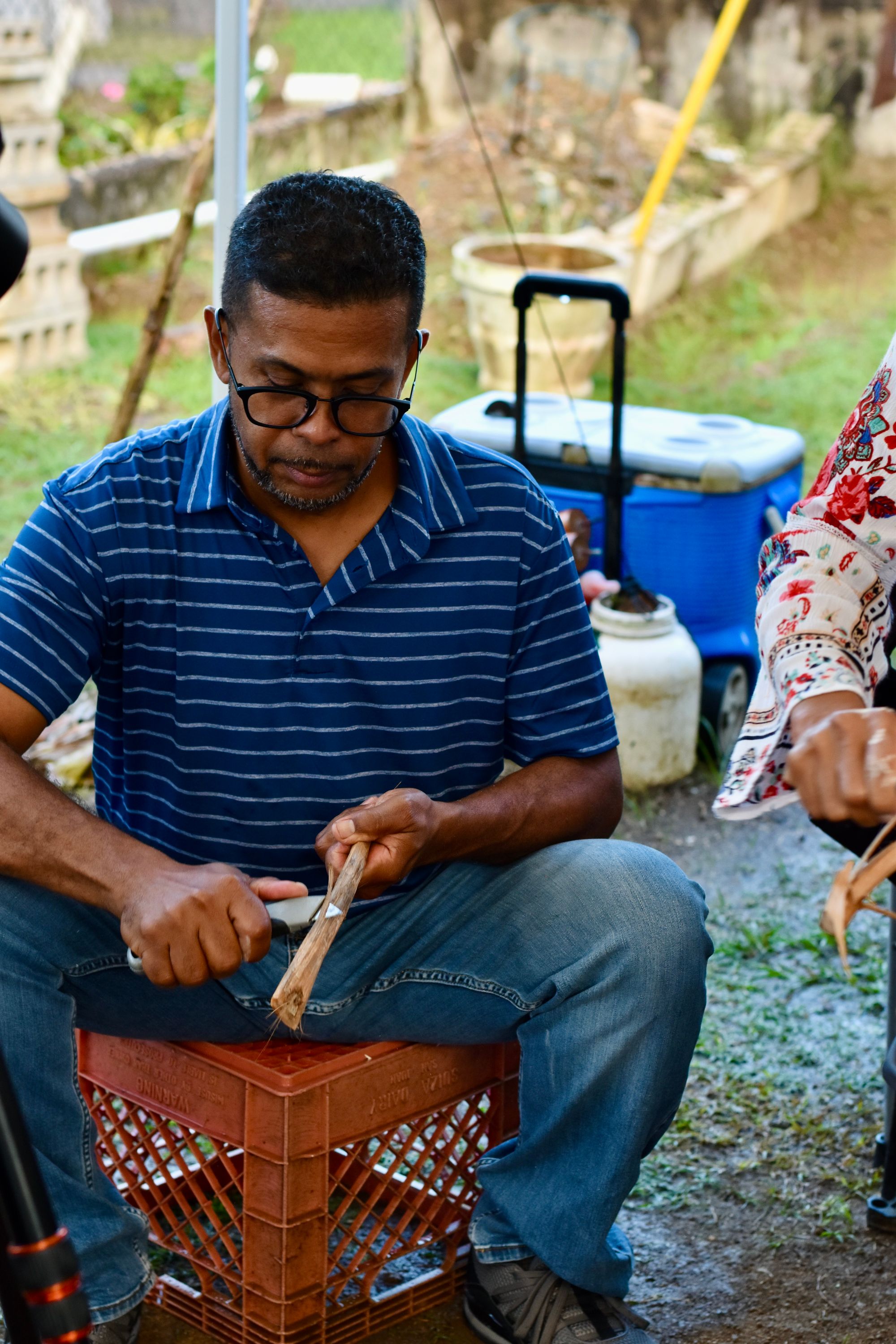 Teddy Vázquez y Wilda Cruz, vejigantes en coco